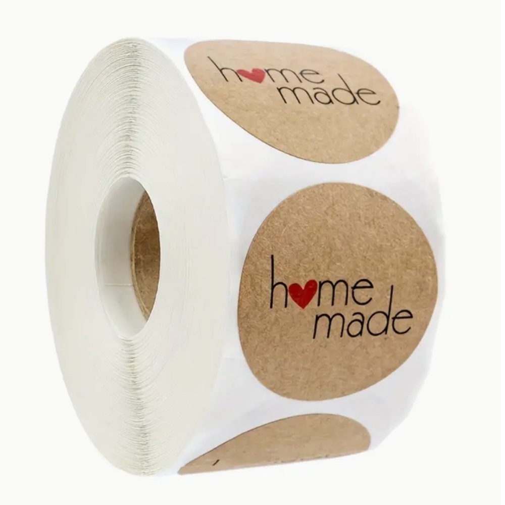 “h❤️memade” Kraft Paper Stickers NEW 500 pieces/roll